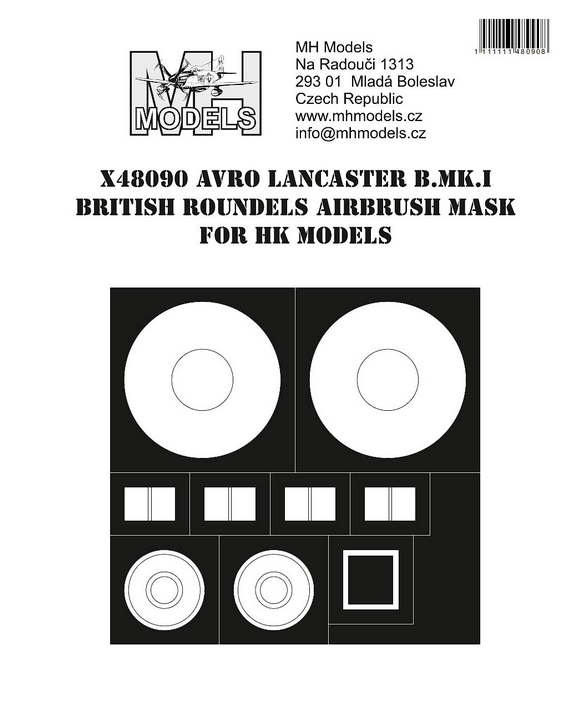 1:48 Avro Lancaster B.MK.I British Roundel Airbrush Mask For Special Hobby