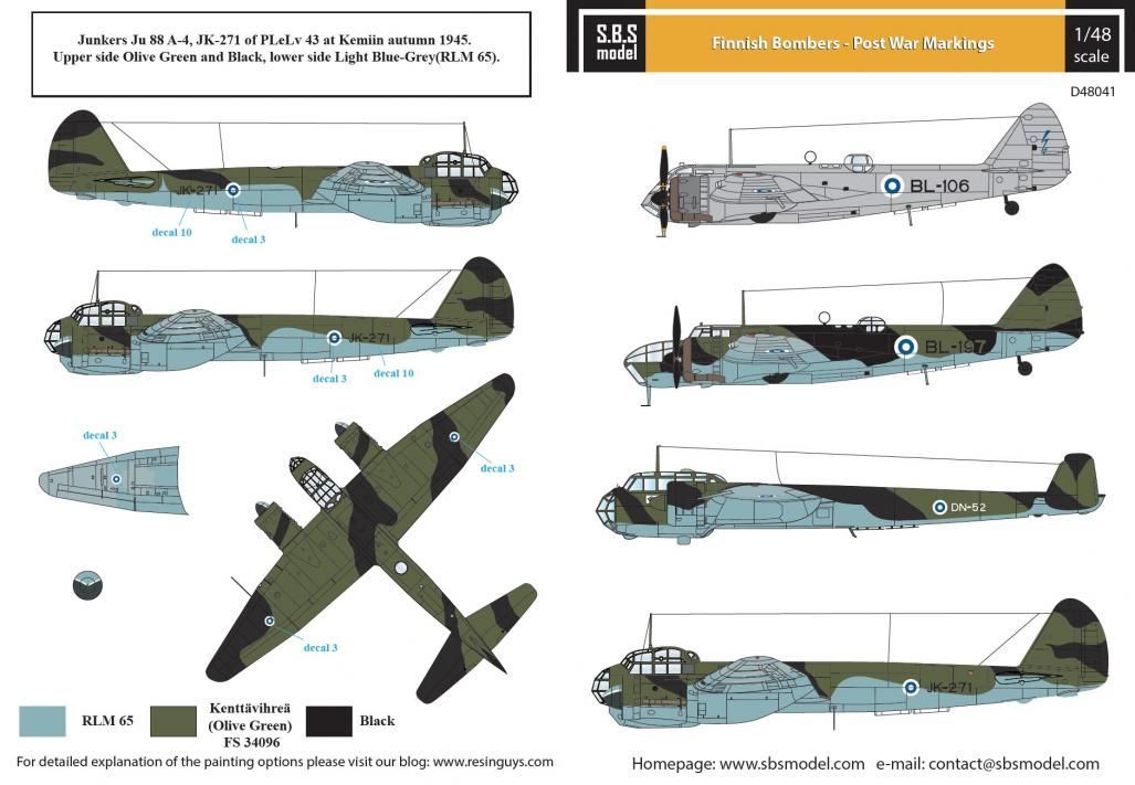 1:48 Finnish Bombers - Post War Markings