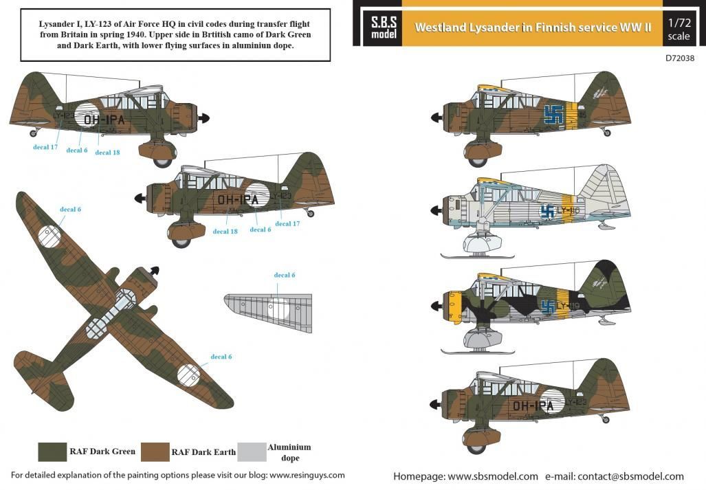 1:72 Westland Lysander in Finnish Service WW II