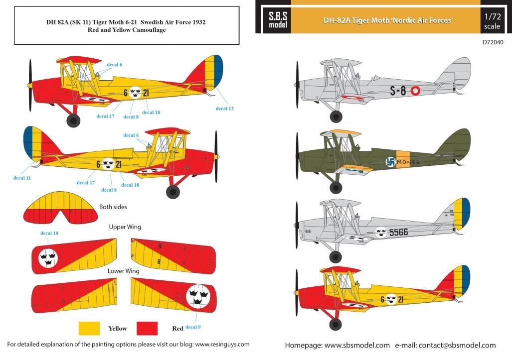 1:72 De Havilland DH-82A Tiger Moth 'Nordic Air Forces'