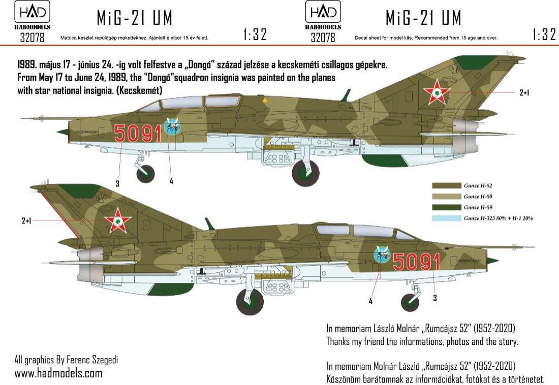 1:32 MiG-21 UM 5091 Dongó (1989)