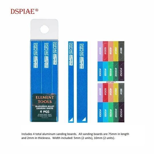 Mini Sanding Board Aluminum File Plane 5mm (2) & 10mm (2) (blue)