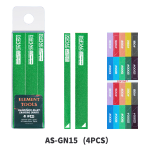 Mini Sanding Board Aluminum File Plane 5mm (2) & 10mm (2) (green)