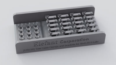 1:35 TOW CABLE CLAMPS AND BRACKETS FOR STUG. III G LATE, FOR 3 VEHICLES