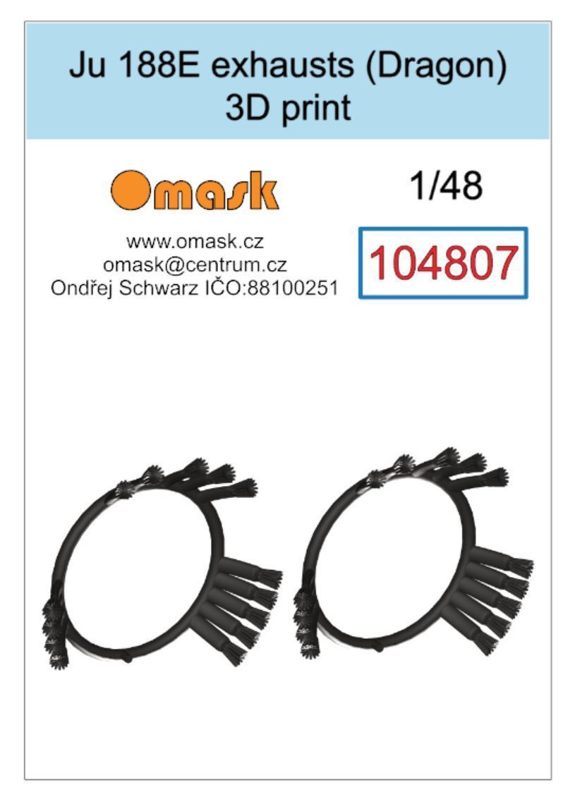 1:48 Ju 188E exhaust (Dragon) 3D print