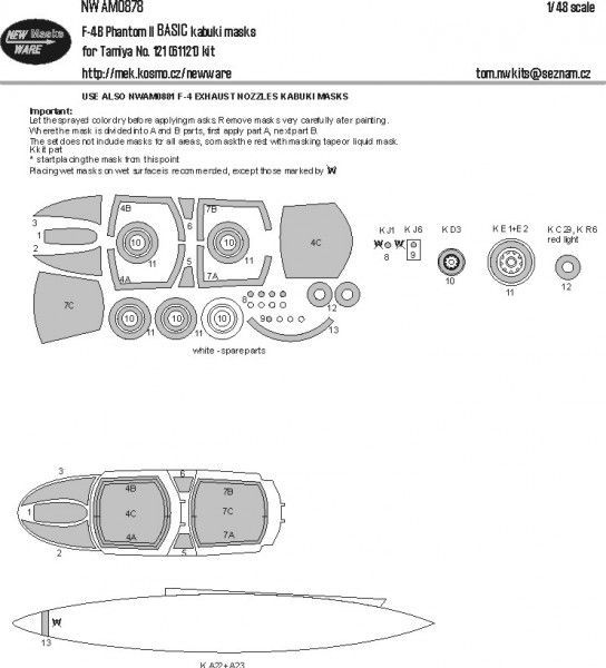 1:48 F-4B Phantom II BASIC kabuki masks