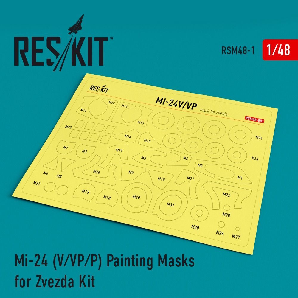 1:48 Mi-24 (V/VP/P) Painting Masks for Zvezda Kit