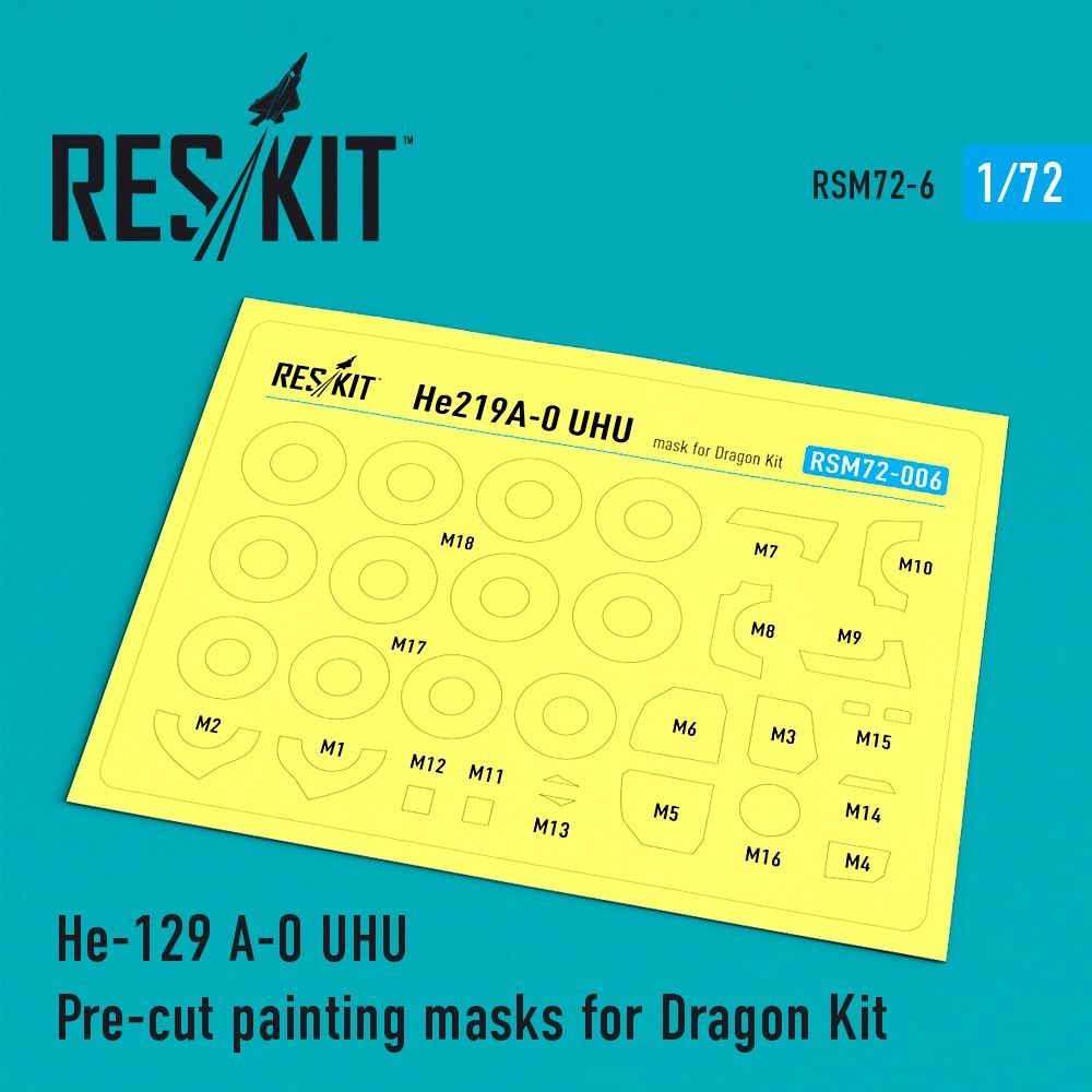 1:72 He-129 A-0 UHU Pre-cut painting masks for Dragon Kit