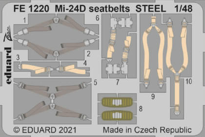 1:48 Mil Mi-24D seatbelts STEEL