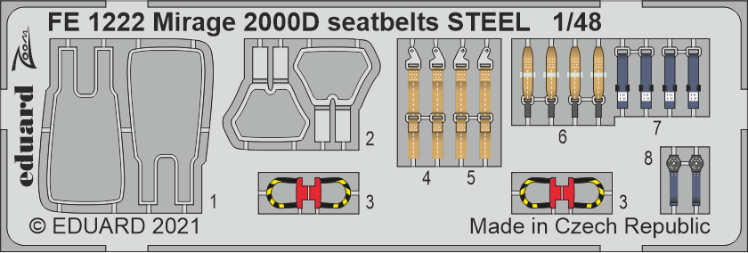 1:48 Dassault Mirage 2000D seatbelts STEEL