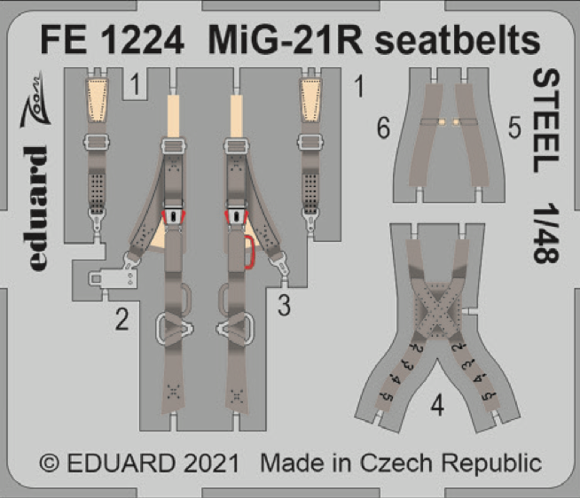 1:48 Mikoyan MiG-21R seatbelts STEEL