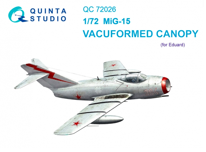 1:72 MiG-15 vacuformed clear canopy