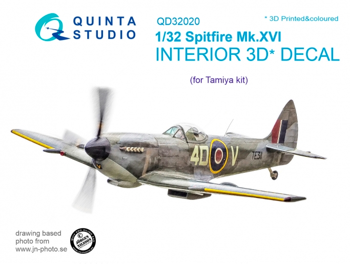 1:32 Spitfire Mk.XVI 3D-Printed and coloured Interior on decal paper