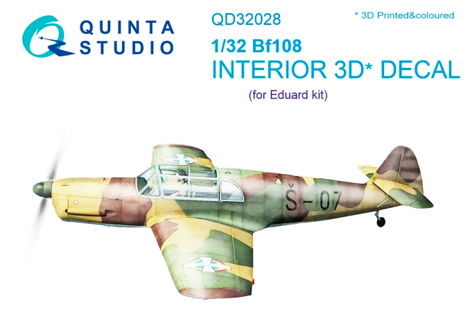1:32 Bf 108 3D-Printed and coloured Interior on decal paper