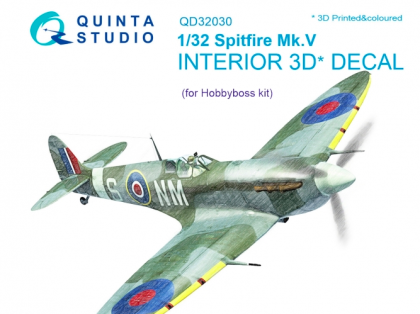 1:32 Spitfire Mk.V 3D-Printed and coloured Interior on decal paper