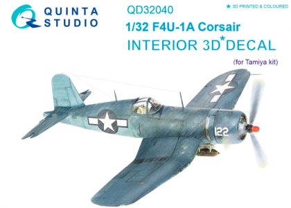 1:32 F4U-1A Corsair 3D-Printed and coloured Interior on decal paper