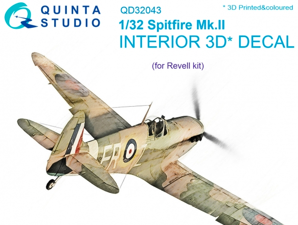 1:32 Spitfire Mk. II 3D-Printed and coloured Interior on decal paper