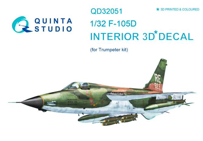 1:32 F-105D 3D-Printed and coloured Interior on decal paper