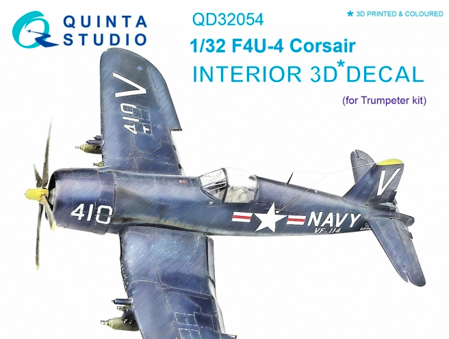 1:32 F4U-4 3D-Printed and coloured Interior on decal paper