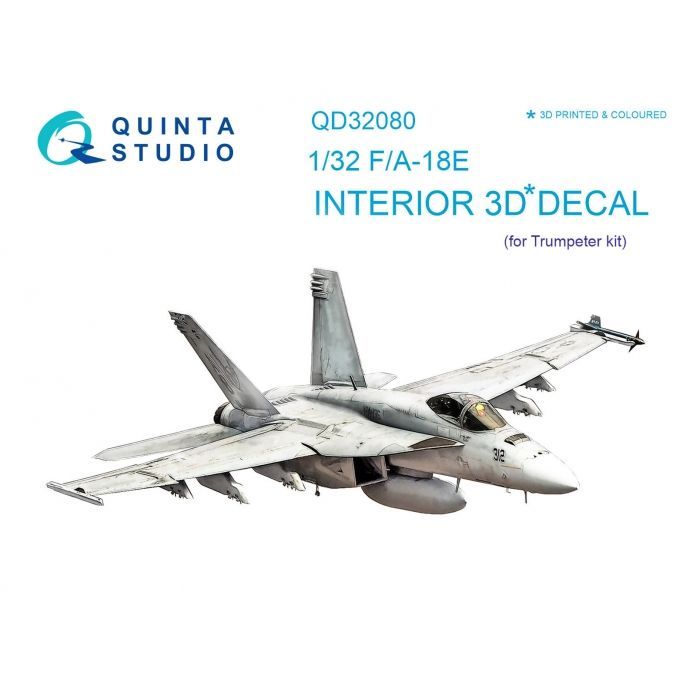 1:32 F/A-18E Super Hornet 3D-Printed & coloured Interior on decal paper