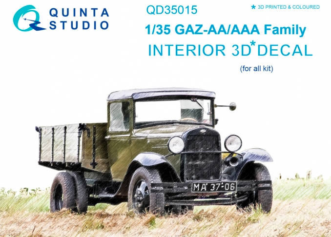 1:35 GAZ-AA/ AAA family 3D-Printed and coloured Interior on decal paper