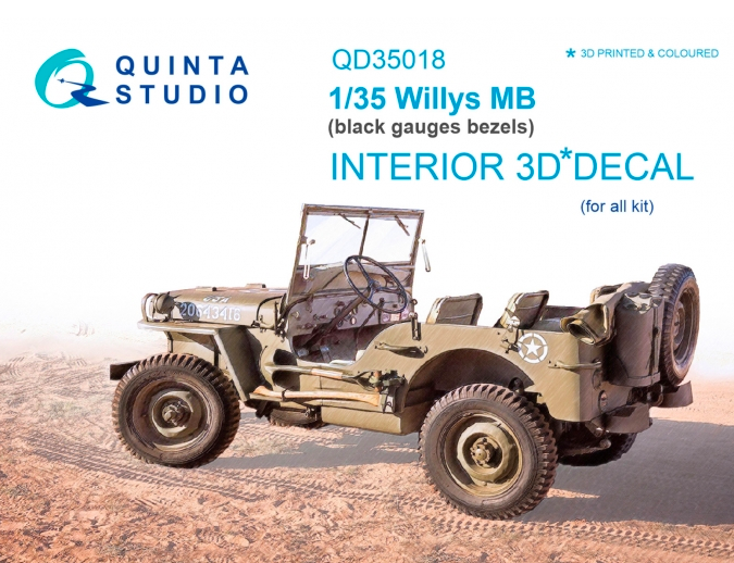1:35 Willys MB 3D-Printed and coloured Interior on decal paper