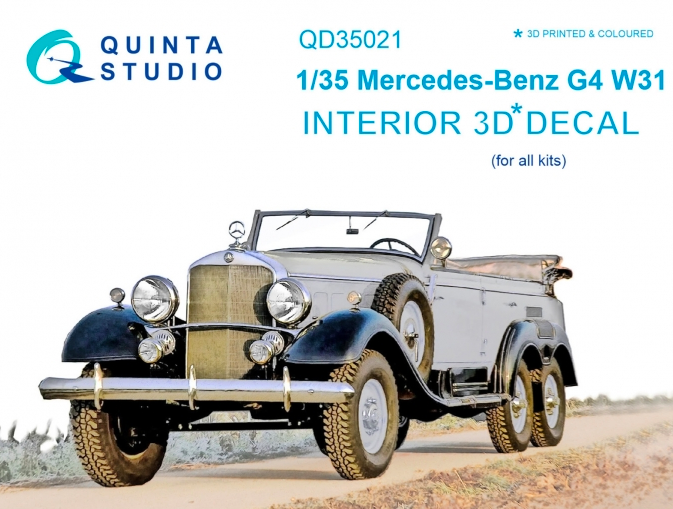 1:35 Mercedes-Benz G4 W31 3D-Printed and coloured Interior on decal paper