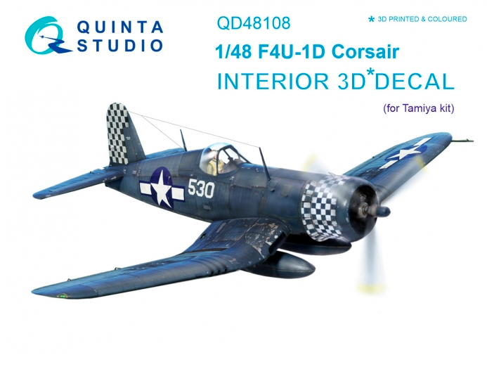 1:48 F4U-1D 3D-Printed and coloured Interior on decal paper