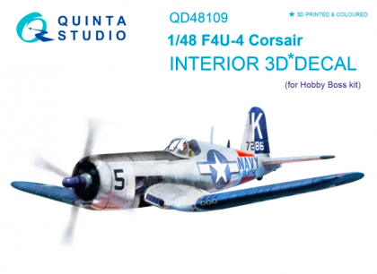 1:48 F4U-4 3D-Printed and coloured Interior on decal paper