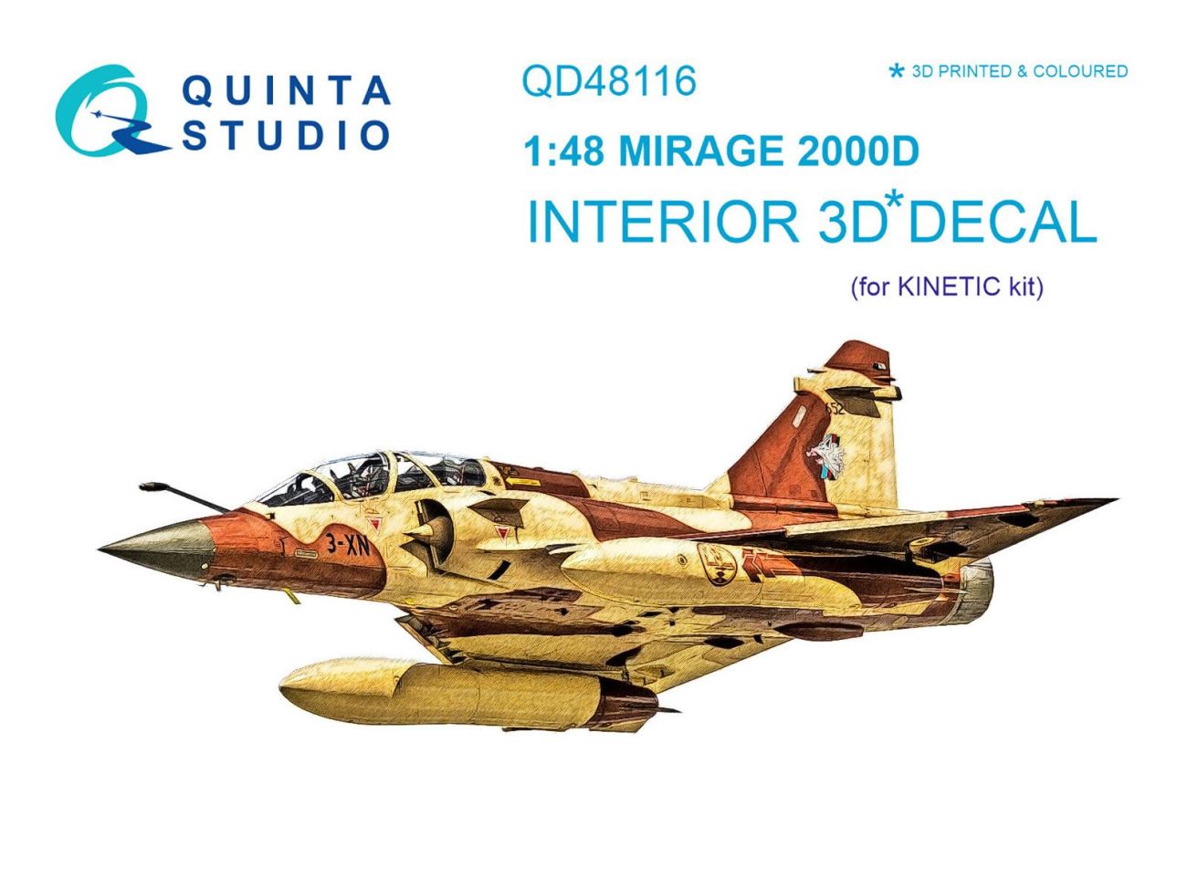1:48 Mirage 2000D 3D-Printed & coloured Interior on decal paper