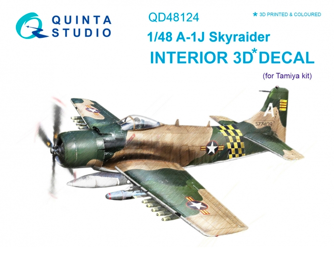 1:48 A-1J 3D-Printed and coloured Interior on decal paper