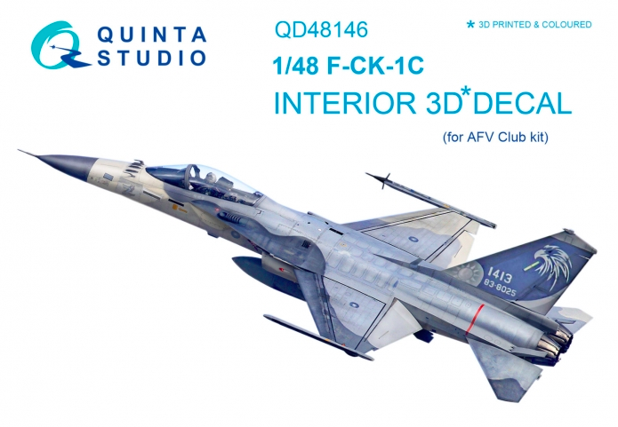 1:48 F-CK-1? 3D-Printed and coloured Interior on decal paper