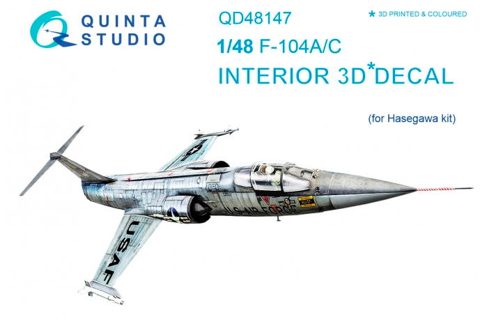 1:48 F-104A/C 3D-Printed and coloured Interior on decal paper