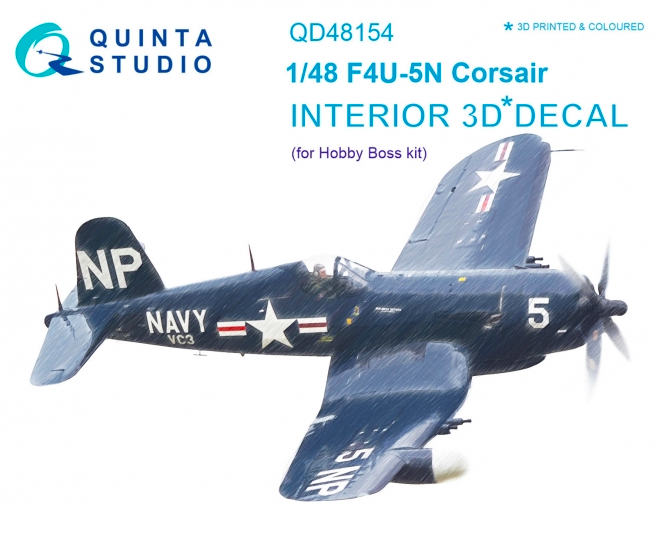 1:48 F4U-5N 3D-Printed and coloured Interior on decal paper
