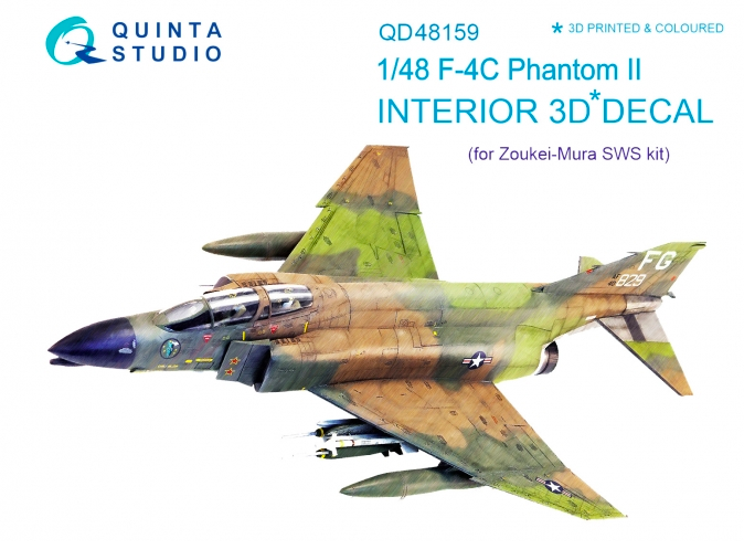 1:48 F-4? 3D-Printed and coloured Interior on decal paper