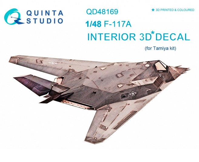 1:48 F-117A 3D-Printed and coloured Interior on decal paper