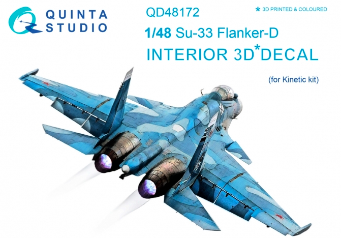 1:48 Su-33 3D-Printed and coloured Interior on decal paper