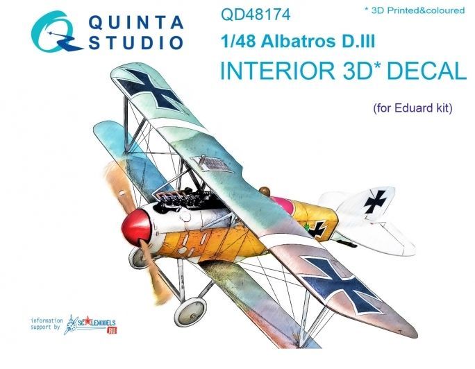 1:48 Albatros D.III 3D-Printed & coloured Interior on decal paper
