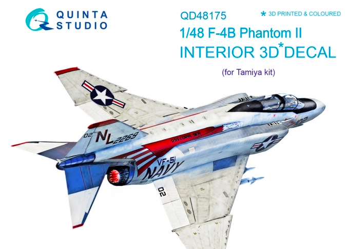 1:48 F-4B 3D-Printed and coloured Interior on decal paper