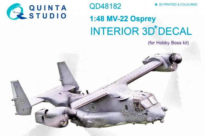 1:48 MV-22 Osprey 3D-Printed and coloured Interior on decal paper