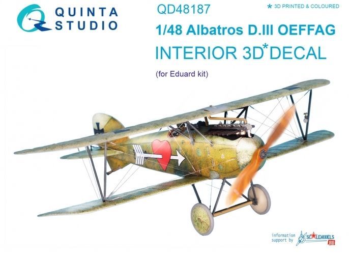 1:48 Albatros D.III OEFFAG 3D-Printed & coloured Interior on decal paper