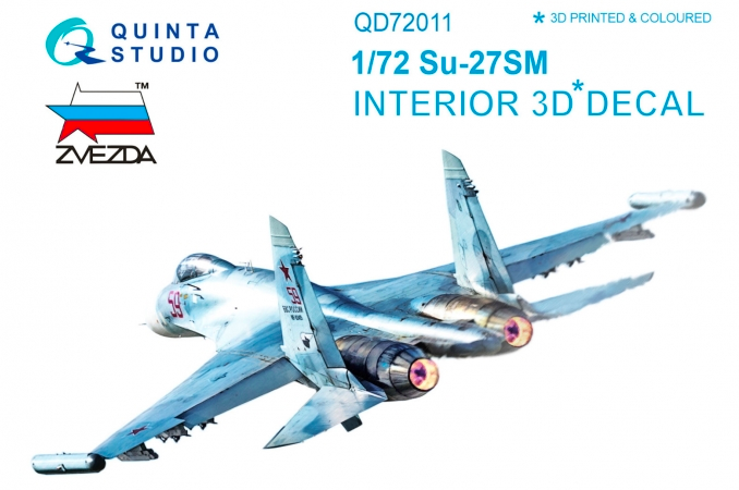 1:72 Su-27SM 3D-Printed and coloured Interior on decal paper