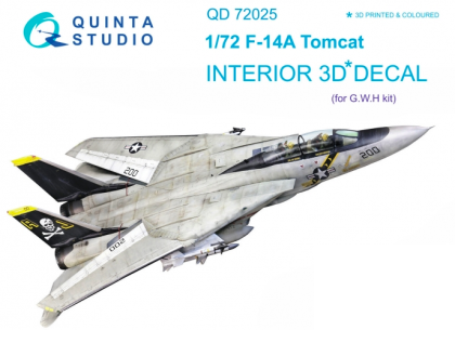 1:72 F-14A 3D-Printed and coloured Interior on decal paper