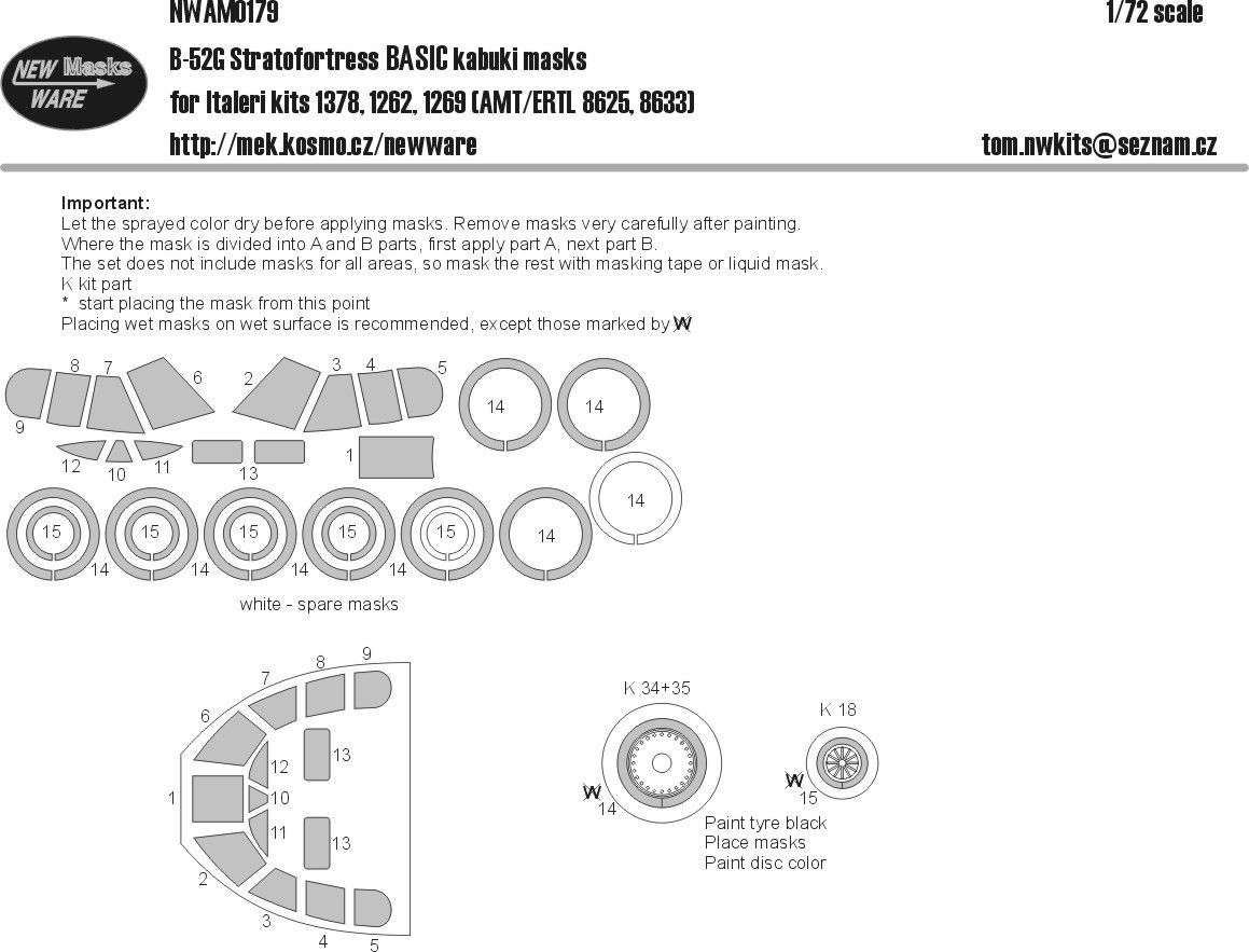 1:72 B-52G/B-52H Stratofortress BASIC kabuki masks