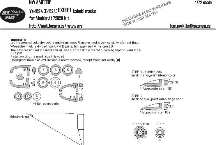 1:72 Ye-152A (E-152A) Mask EXPERT
