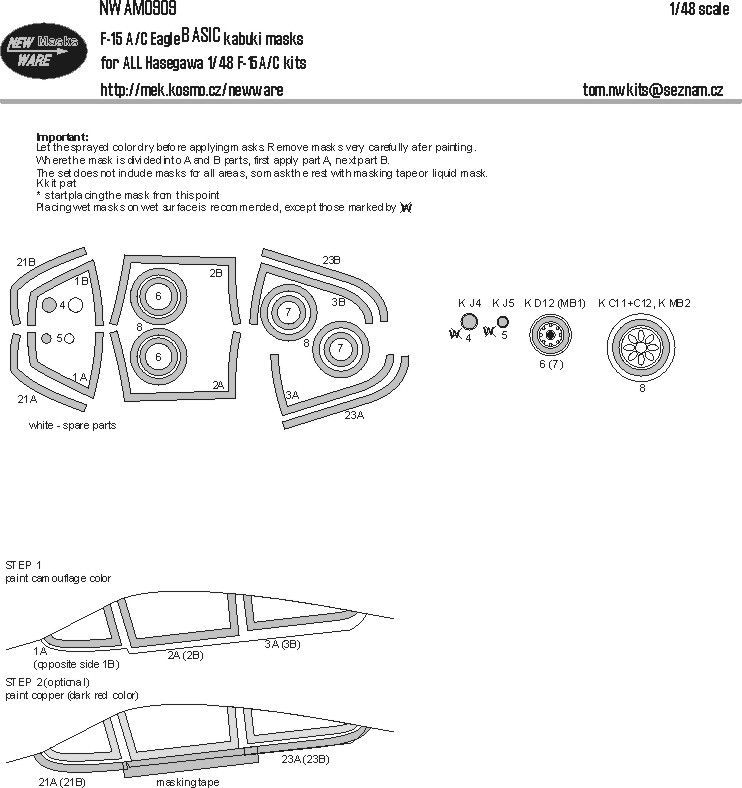 1:48 F-15A/C Eagle BASIC kabuki masks