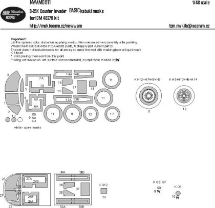 1:48 Douglas B-26K Counter Invader BASIC kabuki masks