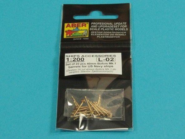 1:200 A set of 20 40 mm Bofors Mk.1 barrels for US Navy ships