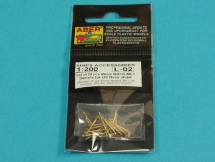 1:200 A set of 20 40 mm Bofors Mk.1 barrels for US Navy ships