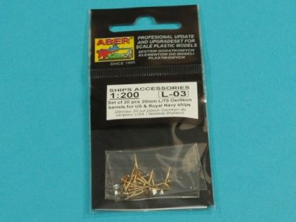1:200 A set of 20 20 mm L / 70 Oerlikon Mk.10 barrels for US Navy ships